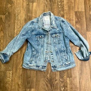 Gently worn distressed denim jacket from Old Navy size XL but runs small
